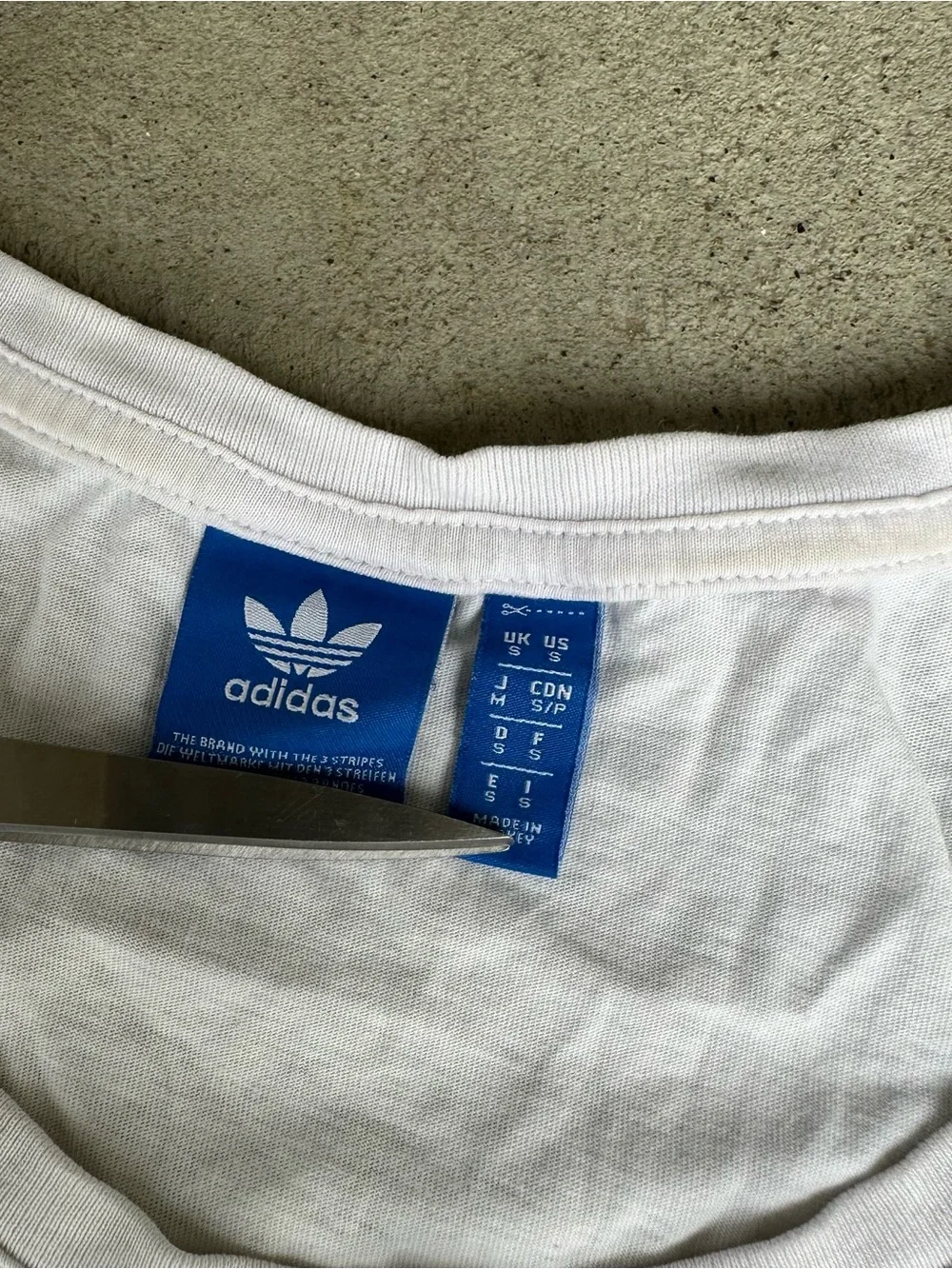 Adidas White Tank Top with Multicolor Trefoil Logo Large